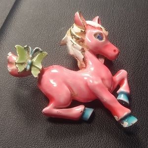 Marked J.J. Pony Brooch